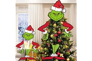 Large Grinchs Tree Topper Decor,Whoville Christmas Tree Decor,Grinchmas Decor for Christmas Tree Xmas Party Supplies