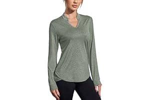 COOrun Workout Shirts for Women Long Sleeve Yoga Tops Casual Hiking Tee Shirt Athletic Breathable Top Quick Dry
