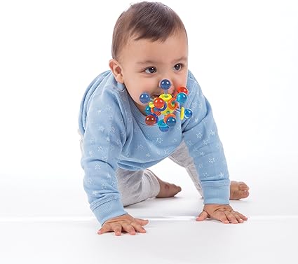 manhattan toy atom rattle & teether grasping activity baby toy