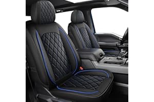 MIROZO Dodge Ram Seat Covers,Waterproof Truck Seat Covers Fits for 2009-2025 Ram 1500 2500 3500 Crew Quad Regular Cab Pickup Cushions with Split Bench 40/60(Black and Blue,Full Set Flat Back)