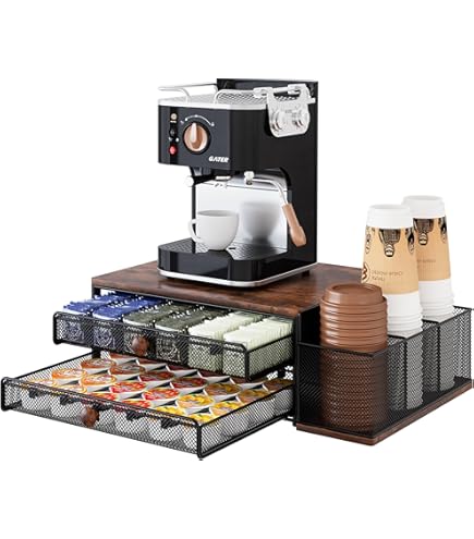 Organiseur De Bar à Café 2 Niveaux Avec 12 Crochets - Pour Maison Ou Bureau, Rangement Optimal Tasses Et Accessoires