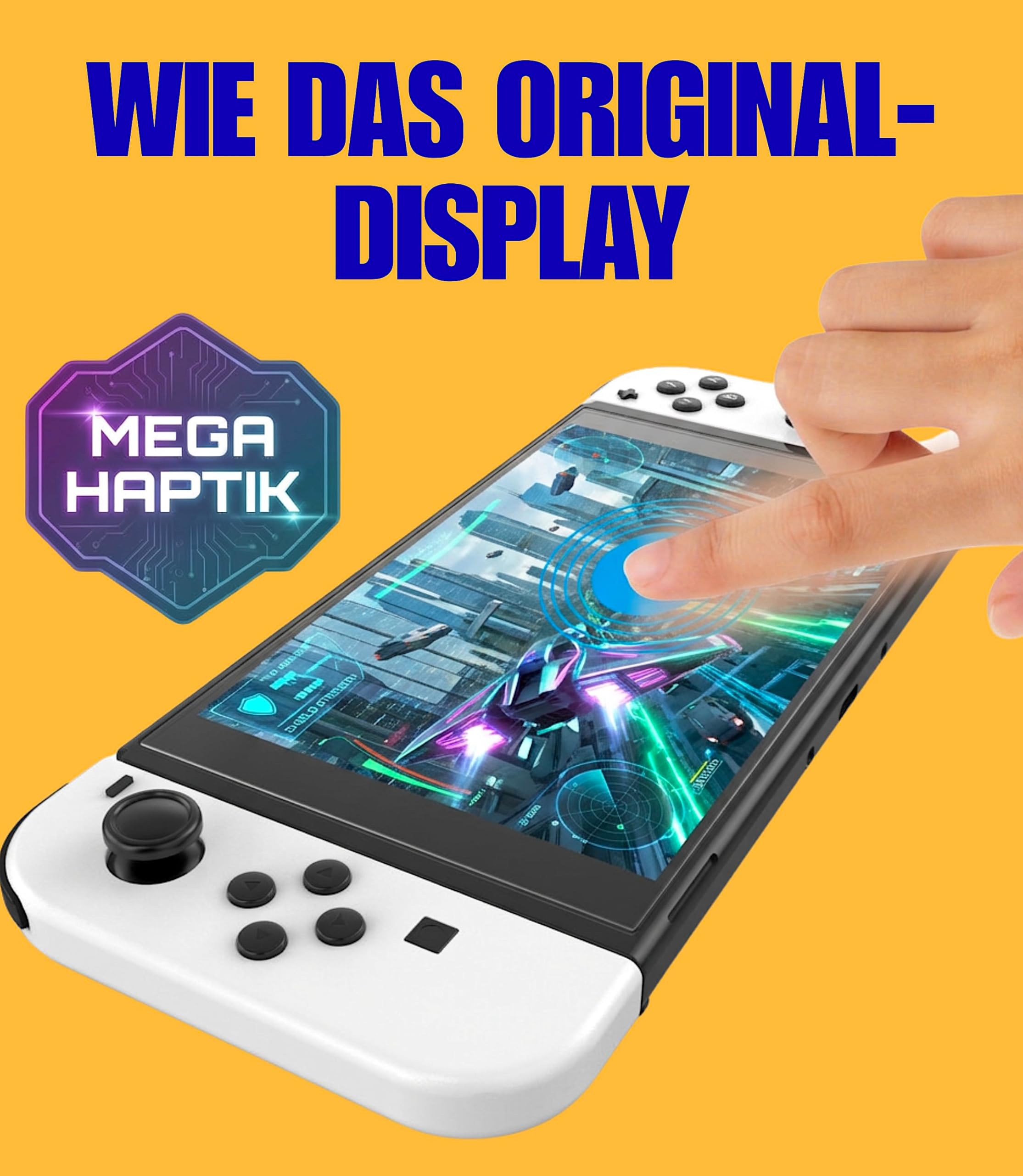 XeloTech Schutzglas für Nintendo Switch OLED mit Schablone zur Positionierung 2 Stück - Echter Dispalyschutz - Keine Folie aus Plastik - Echtes Glas - 7.0 Zoll 5