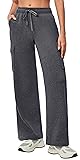 IUGA Fleece Cargo Sweatpants for Women Wide Leg