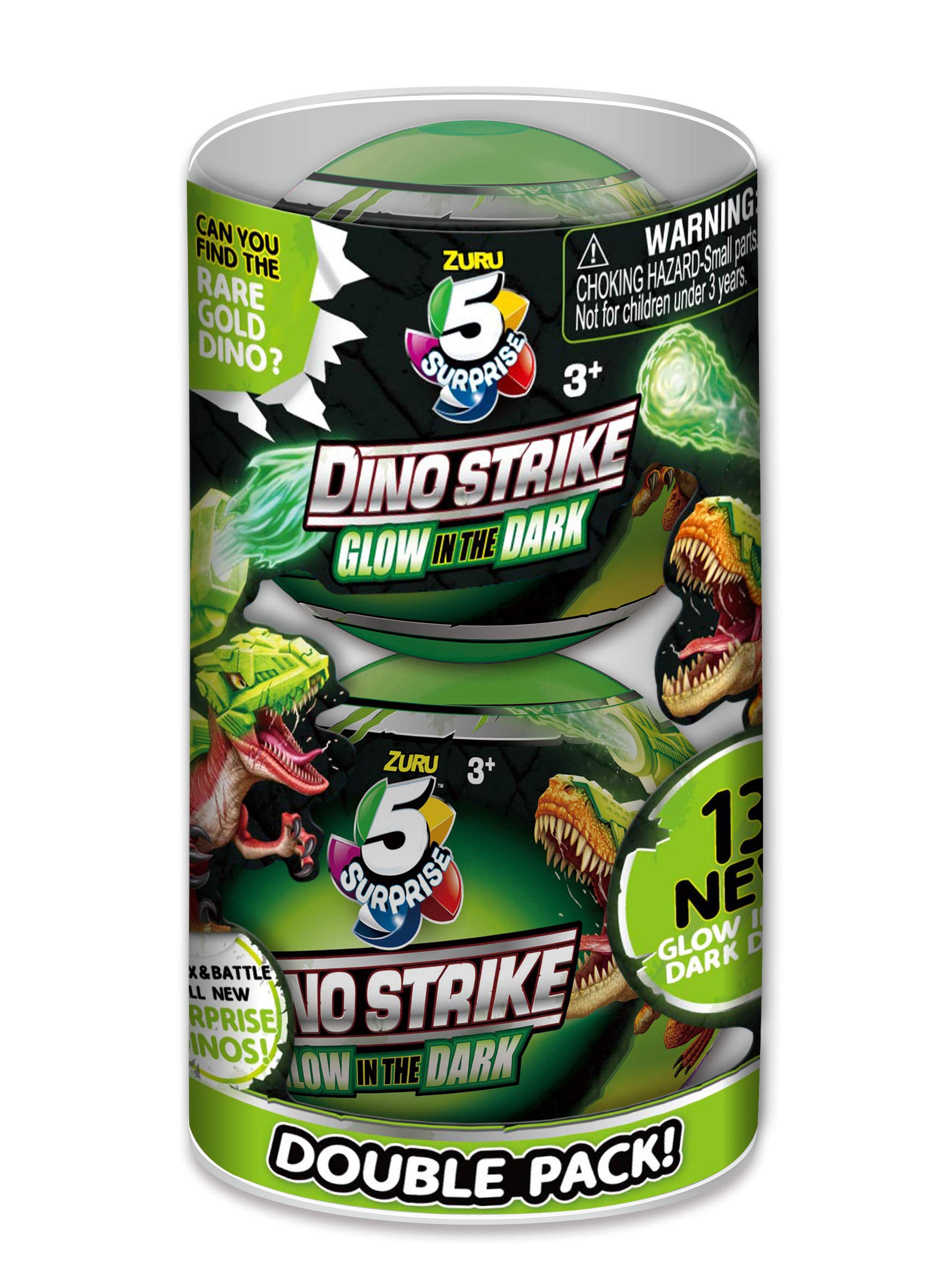ZURU 5 SURPRISE 7781 5 Surprise Dino Strike Glow in The Dark, Double Pack