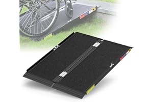 Support Way 3FT Portable Wheelchair Ramp with Quick-Lock, Black Seamless Non-Slip Aluminum Folding Handicap Ramp,Threshold Ramp for Doorways, Wheel Chair Ramp for Home Steps