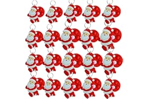20 Packs Bulk Mini pop Christmas Santa Shape Fidget Bubble Key Chain,School Student Holiday Party Supply,Christmas Party Favo