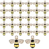 Yaomiao 32 Pieces Bee Charm Jewelry Making Charms Pendants with Rhinestone, Honeybee Charms Pendants for Jewelry Making, DIY Craft, Earring, Necklace and Bracelet