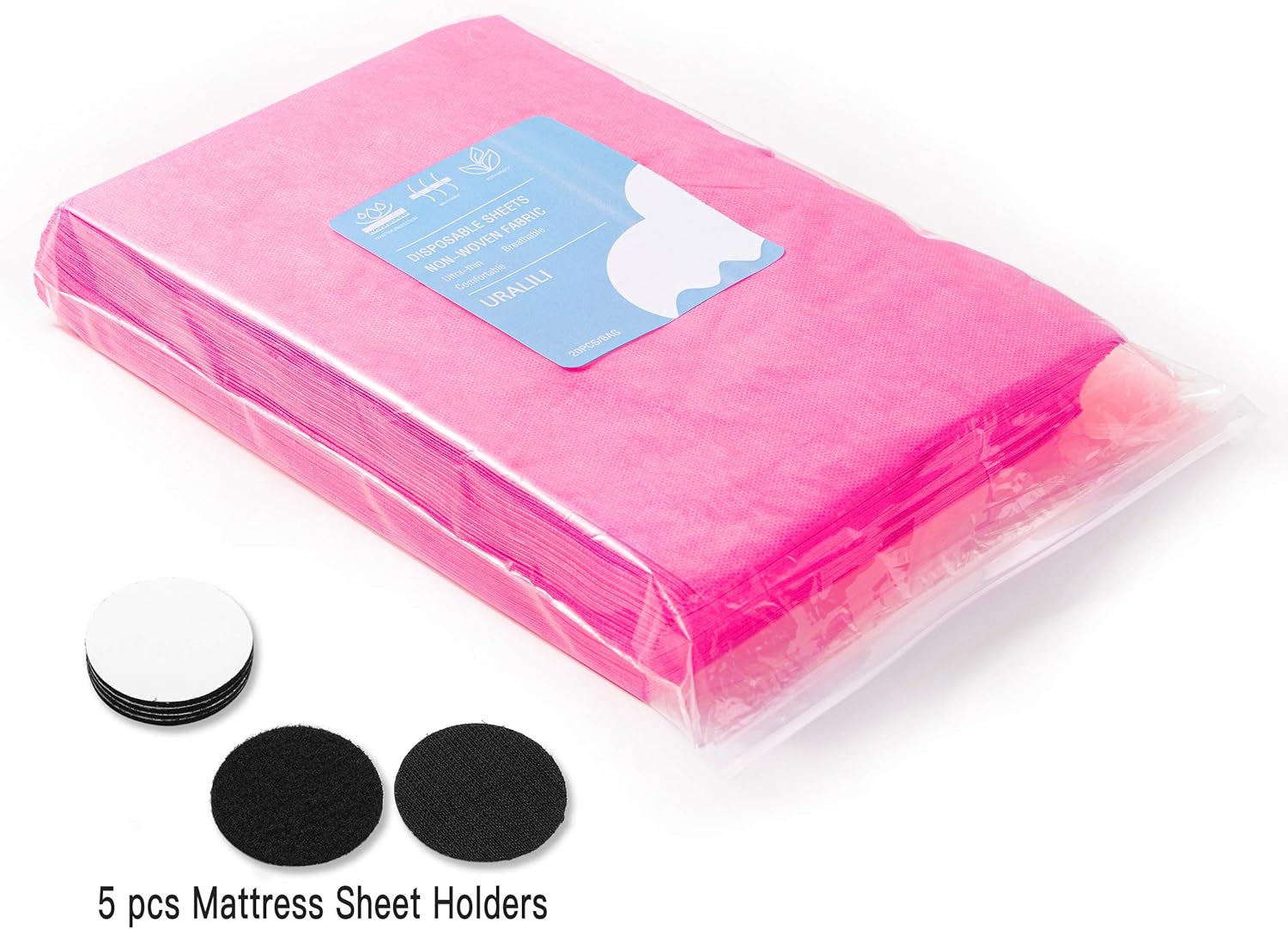 Disposable SPA Bed Sheets Beauty Salon Hotel Massage Table Sheet Waterproof Oil-Proof Travel Breathable Non-Woven Bed Cover Mattress,31" x 70", 20 PCS (Pink): Health & Personal Care