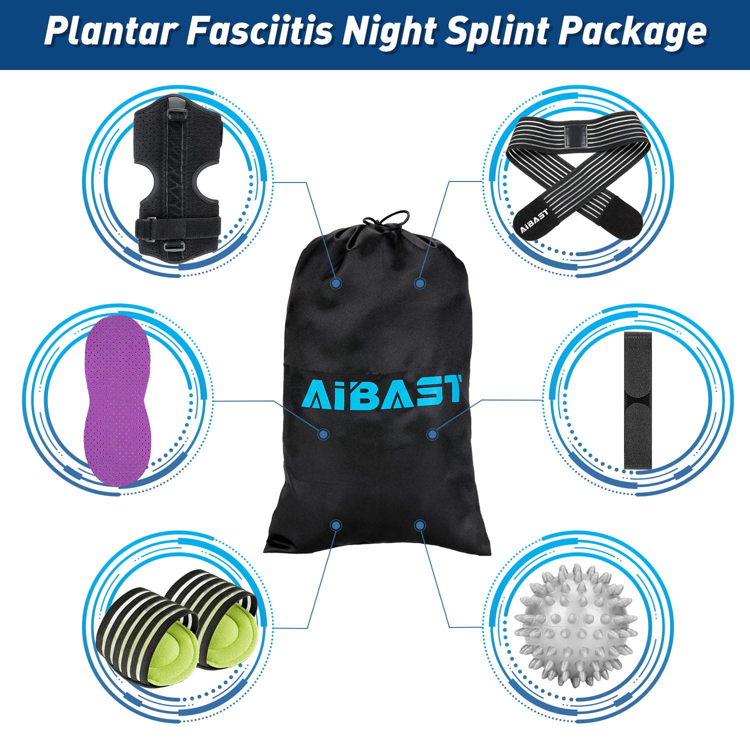 2020 New Upgraded Purple Night Splint for Plantar Fascitis, AiBast Adjustable Ankle Brace Foot Drop Orthotic Brace for Plantar Fasciitis, Arch Foot Pain, Achilles Tendonitis Support for Women, Men: Industrial & Scientific