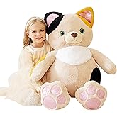 EARTHSOUND Giant Cat Stuffed Animal Plush Toy,30" Large Kitten Jumbo Cute Soft Toys,Big Size Huge Fluffy Plushy Oversized Fat Plushie,Gifts for Kid
