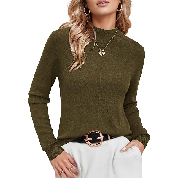 ZOOMOON Women's Turtleneck Sweater - Fall 2024 Lightweight Knit Pullover, Long Sleeve Slim Fit