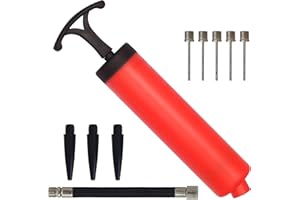 SKOLOO 8" Ball Pump Hand Air Inflator Kit for Soccer,Basketball,Volleyball,Water Polo Ball,Rugby,Exercise Sports Ball,Balloon,Needle,Nozzle,Extension Hose Included