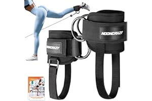 nooncrazy Ankle Strap for Cable Machine Women, Adjustable Gym Cable Ankle Straps for Kickbacks, Glute Workouts, Leg Extensions, Curls, Booty Hip Abductors, Ankle Cuff for Cable Machine Accessories