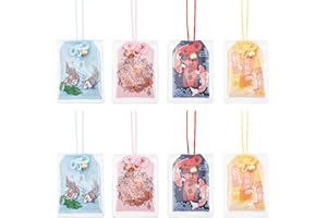 WEBEEDY 8 Pcs Japanese Omamori Amulet 4 Styles of Koi Hanging Sachet Charms Shrine Lucky Amulet Good Luck Sachet for Good Luck