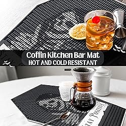 Stay Positive Skeleton Sign - Coffin Bar Mat for