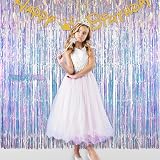 GREATRIL Iridescent Foil Fringe Curtain 1m x 2m Pack of 2 Backdrop view 7