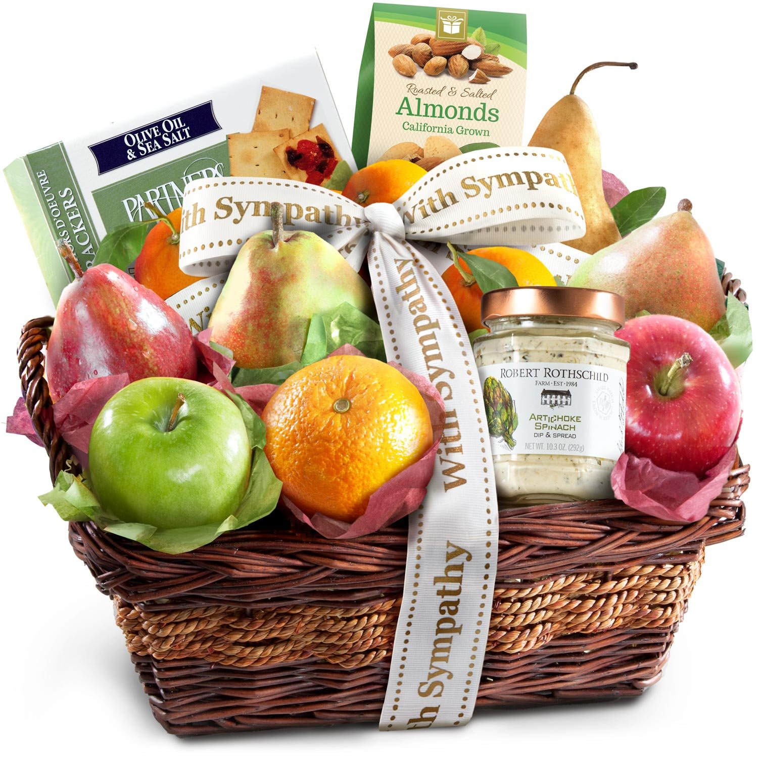 Sympathy Deluxe Gourmet Fruit Basket Gift Grocery
