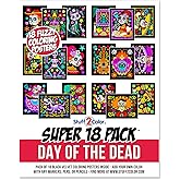 Super Pack of 18 Fuzzy Velvet Coloring Posters (Kids Themed - Day of the Dead) - Halloween and Dia de Los Muertos Coloring Crafts Activity for Toddlers, Kids & Adults - Great Family Fun Art Project