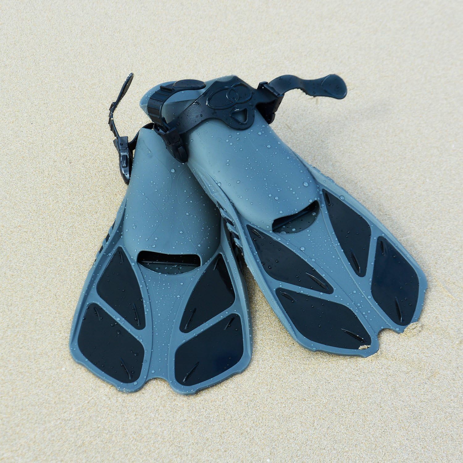 CAPAS Snorkel Fins, Swim Fins Travel Size Short Adjustable for Snorkeling Diving Adult Men Women Kids Open Heel Swimming Flippers : Sports & Outdoors