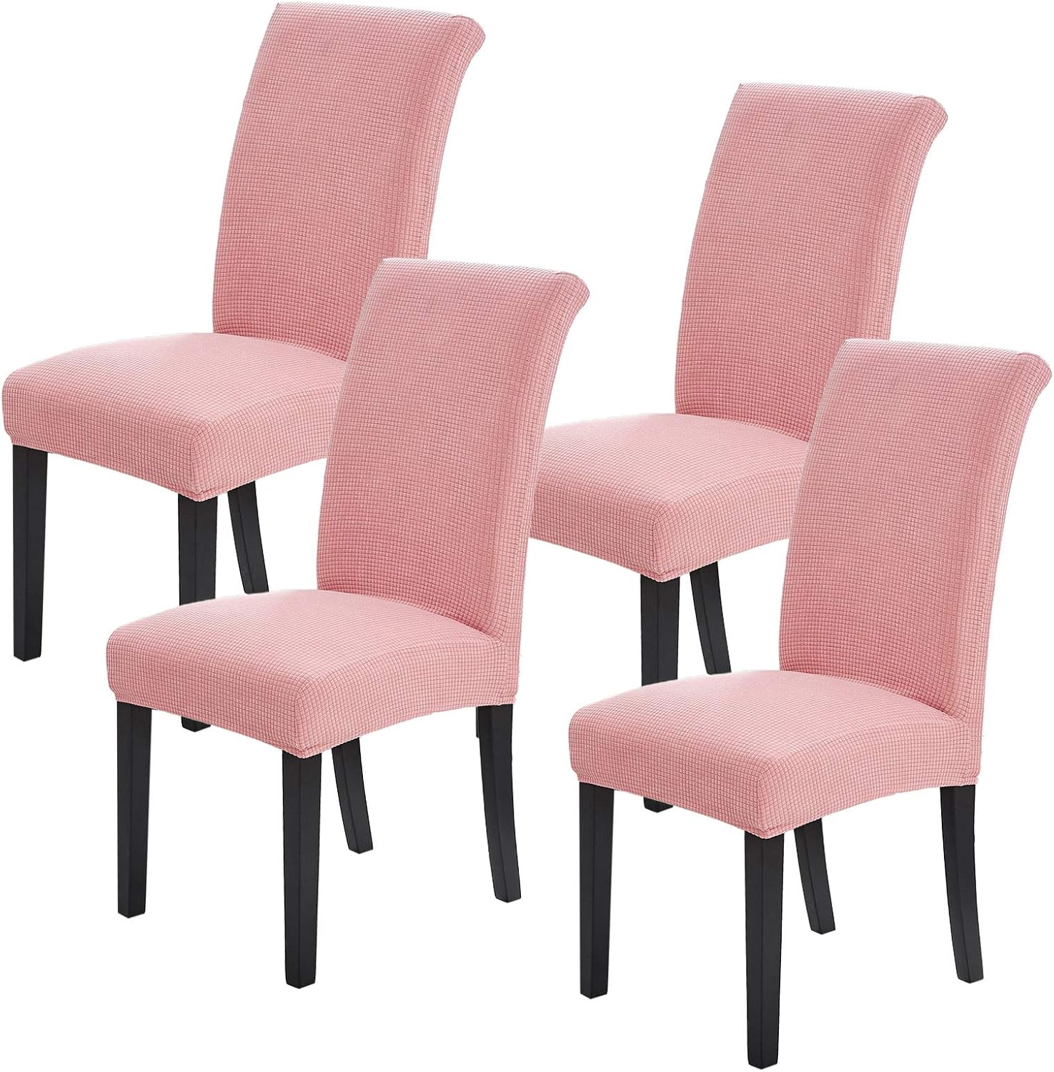 Slipcovers - Joccun Chair Covers for Dining Room Set of 4,Water Repellent Dining Chair Slipcovers Stretch Dining Room Chair Covers Seat Protector,Washable Parsons Chair Cover for Home,Banquet(Dusty Pink,4 Pack)