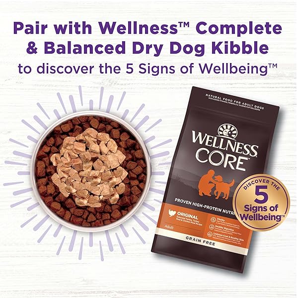 WELLNESS BOWL BOOSTERS BARE, DOG FOOD TOPPER FOR SMALL, MEDIUM, & LARGE BREEDS, GRAIN FREE, NATURAL, FREEZE DRIED, BEEF, 4 OUNCE BAG (PACK OF 1)