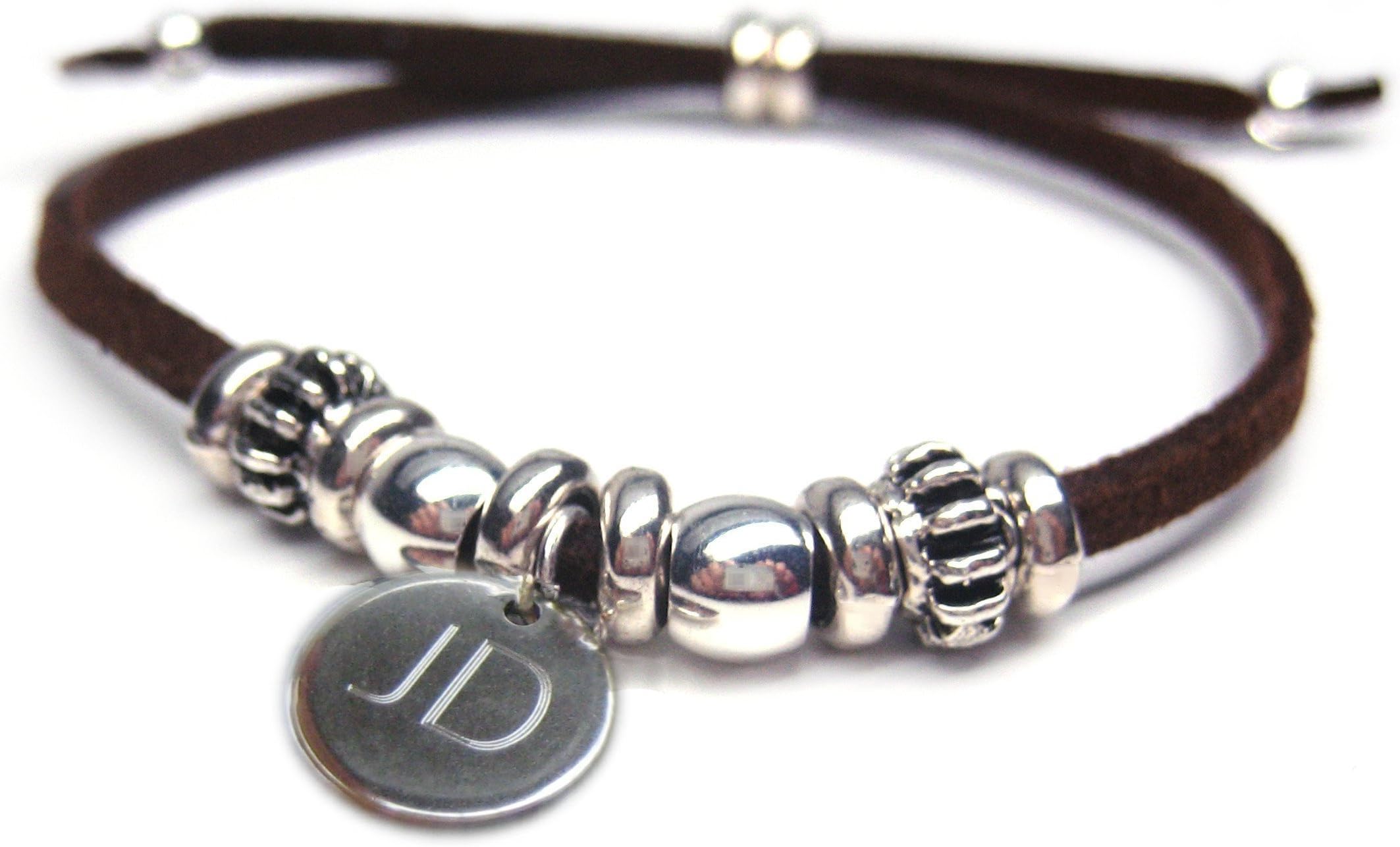 Aye Do Ltd India Boys Personalised Bracelet-Brown-Gift-Birthday-Suede-Christmas-Fathers Day