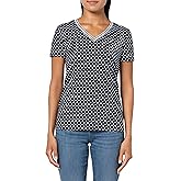 Nautica Womens Solid V-Neck Short Sleeve T-Shirt