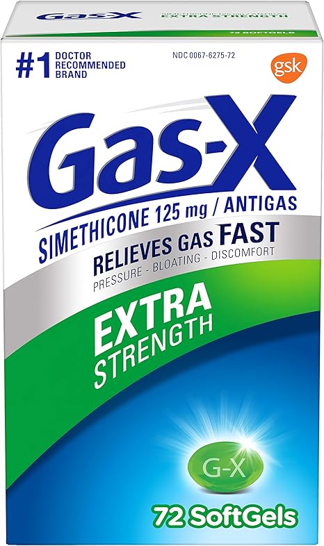 Amazon Com Gas X Extra Strength Softgel 125mg For Fast Relief From Gas 72 Count Health Personal Care