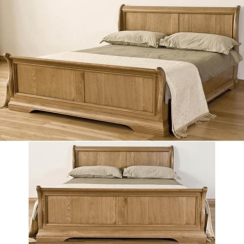 French Solid Oak 6' Super King Size Sleigh Bed Amazon.co.uk Kitchen
