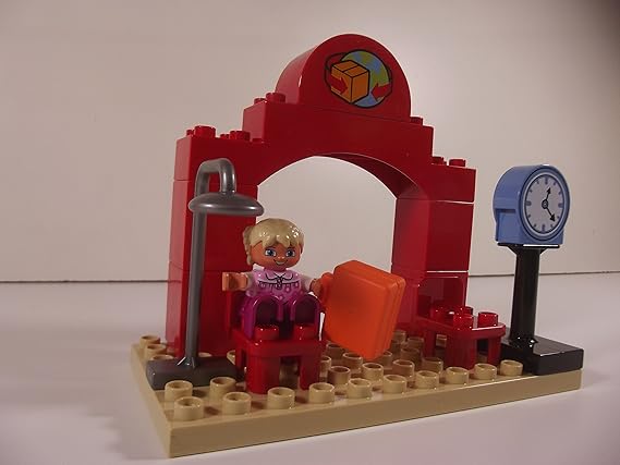 LEGO Duplo Exclusiv Stadt Bahnhof m. Bahnhofsuhr u. Passagier Duplo Eisenbahn Polybag