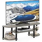 Furinno TURN-S-TUBE TV Stand, Wide Entertainment Center, TV Console for TV up to 55 Inch, for Living Room, Bedroom, Oak Grey