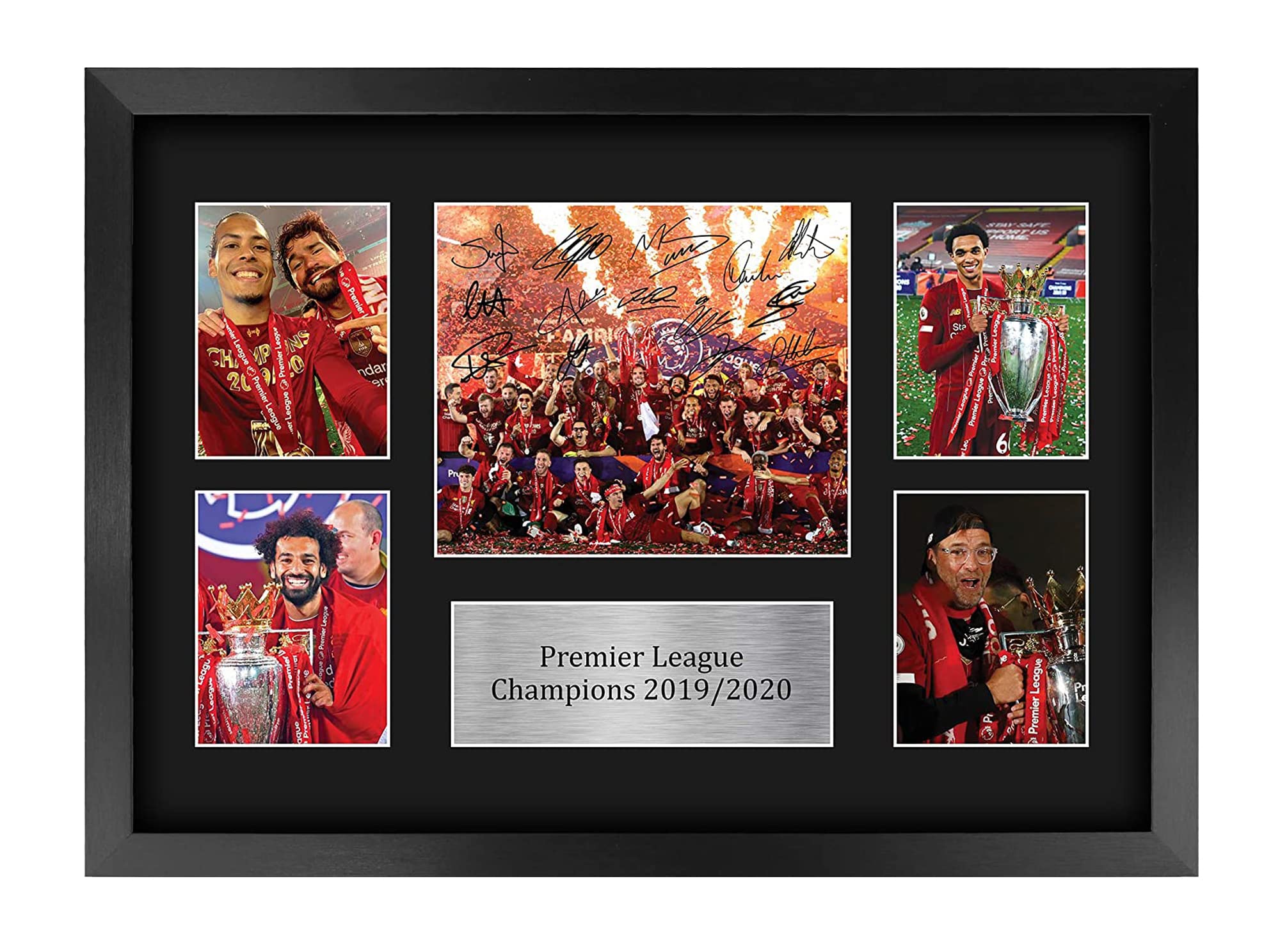 HWC Trading A3 FR Liverpool Premier League Champions 2019/2020 Display Signed Gift FRAMED A3 Printed Autograph Football Gifts Print Photo Picture Display
