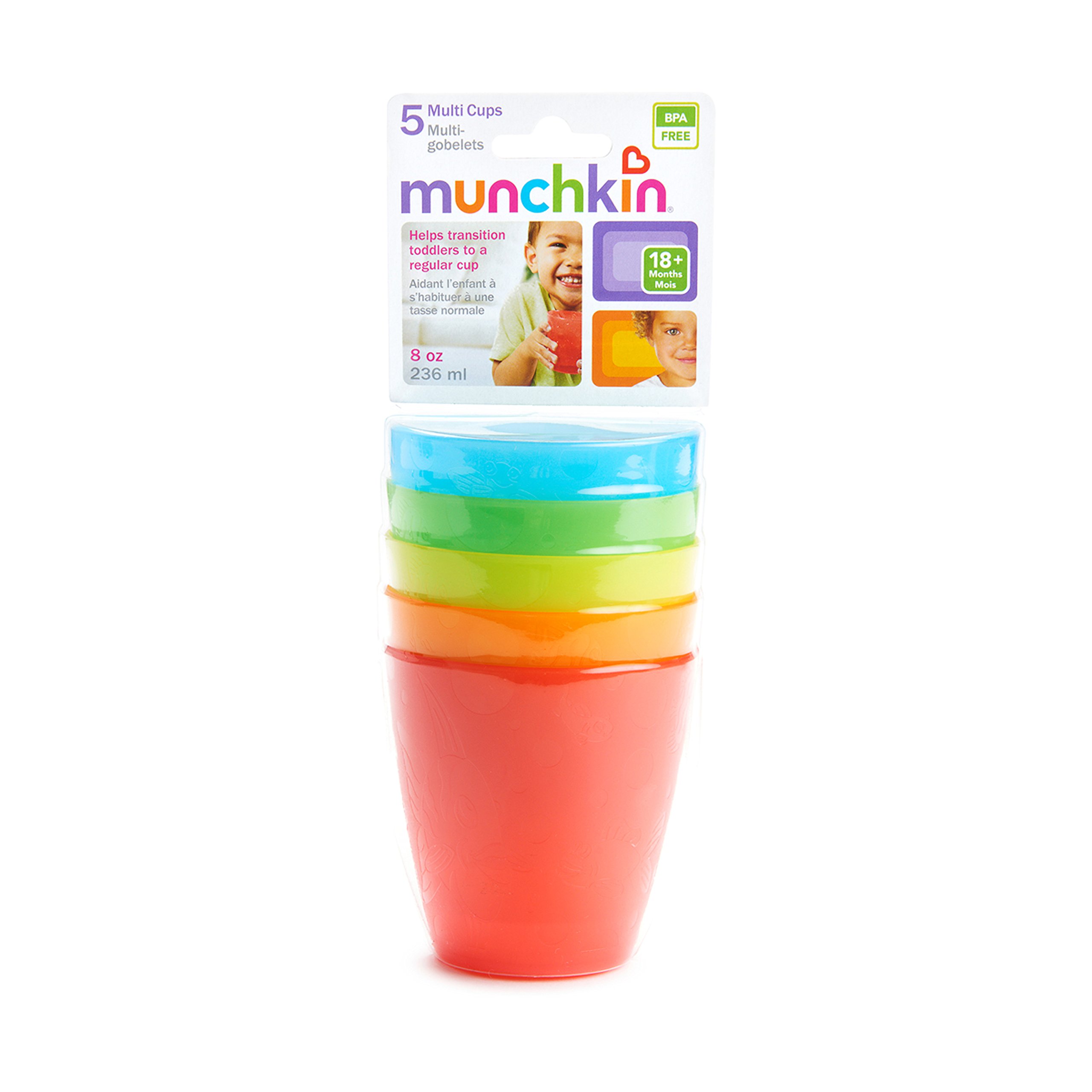 Munchkin Five Multi Cups Sturdy Easy To Grip For Small Hands BPA FREE