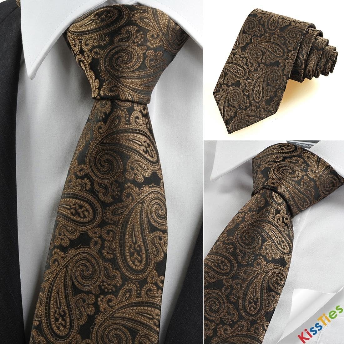 New Brown Paisley Exotic JACQUARD Men's Tie Necktie Wedding Holiday Gift KT0120