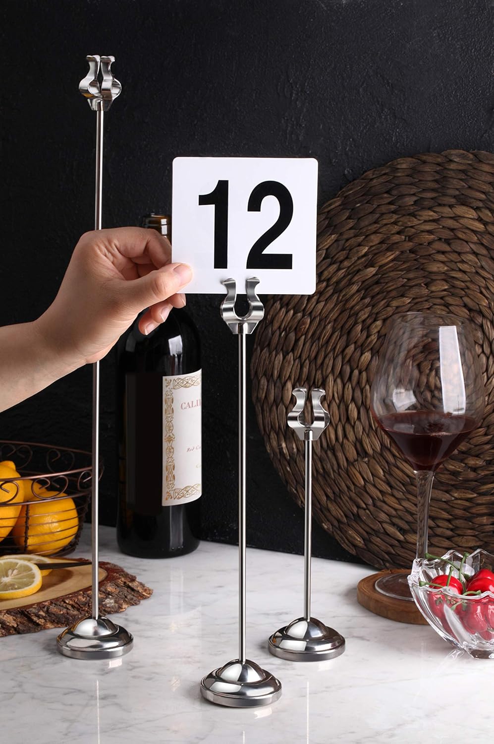 New Star Foodservice 23176 1 to 50-Double Side Plastic Table Numbers, 4 by 4 Black on, White: Place Cards: Kitchen & Dining