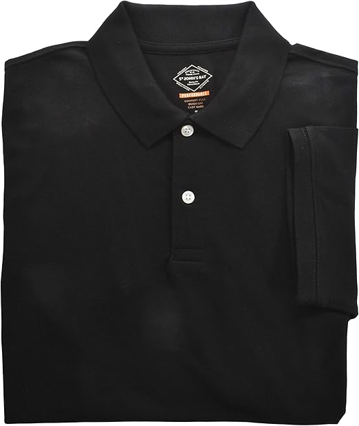 St. John's Bay Men's Short Sleeve Polo (Black) at Amazon Men’s Clothing