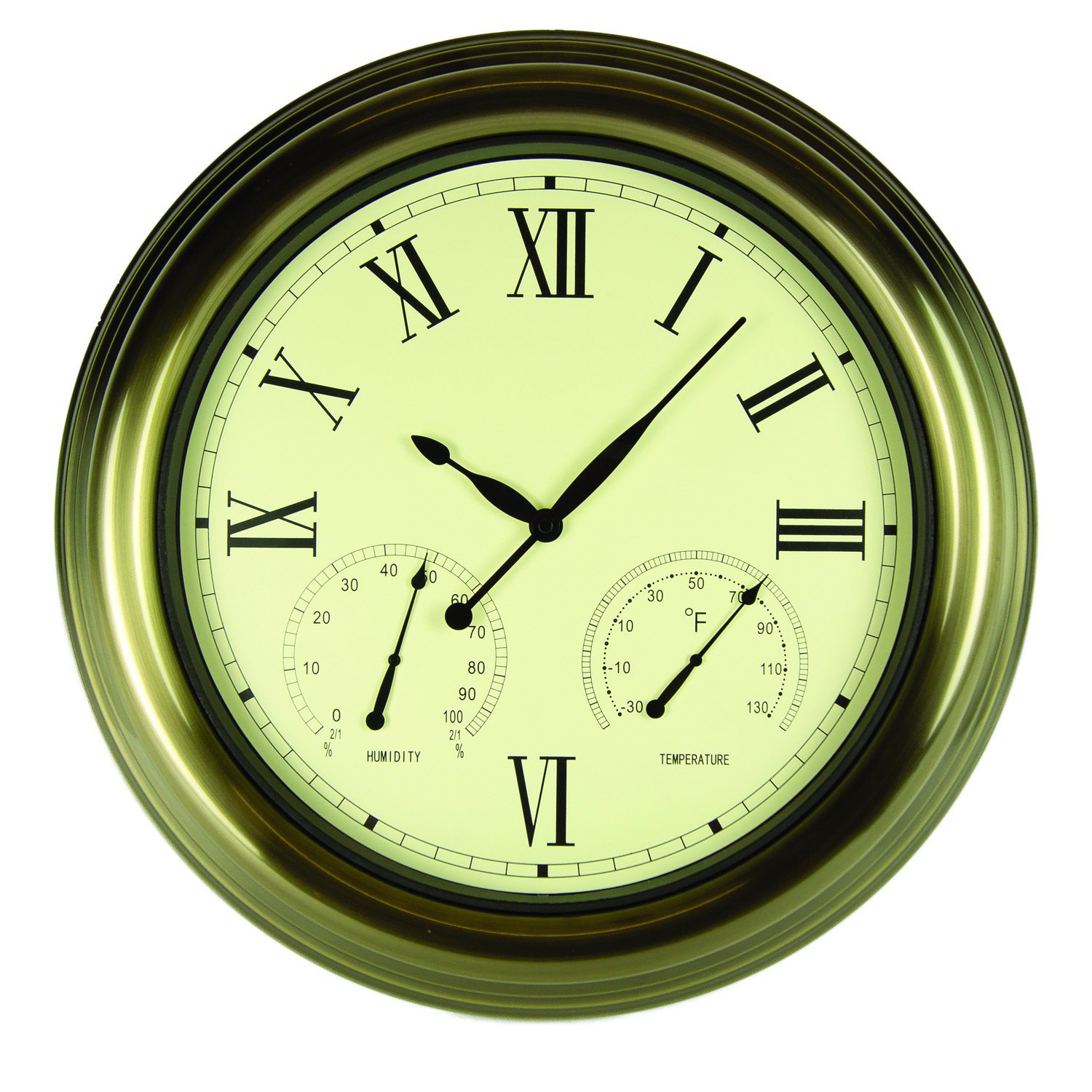 Poolmaster 52603 Bronze Finish Metal Outdoor Clock, Thermometer and