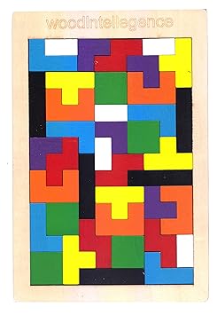 CrazyCrafts Wooden Jigsaw Puzzle (40 Pieces) Tangram Jigsaw Teasers Educational Childrens Puzzle Game for Ages 3 + Boys & Girls
