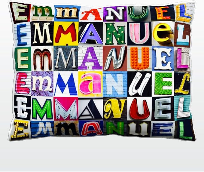 Personalized Pillow featuring the name EMMANUEL in sign