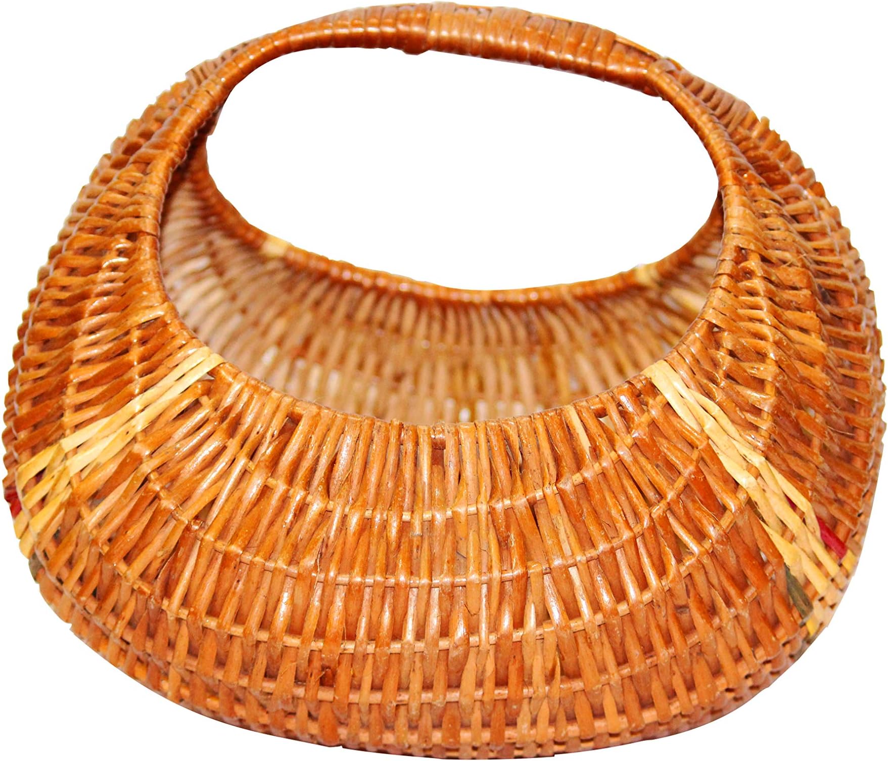 Gabion India Natural Coloured Eco-Friendly Multiutility Wicker Farmer's Basket for Functions/Gift Hamper -23 x 15 x 11 cm/ Medium