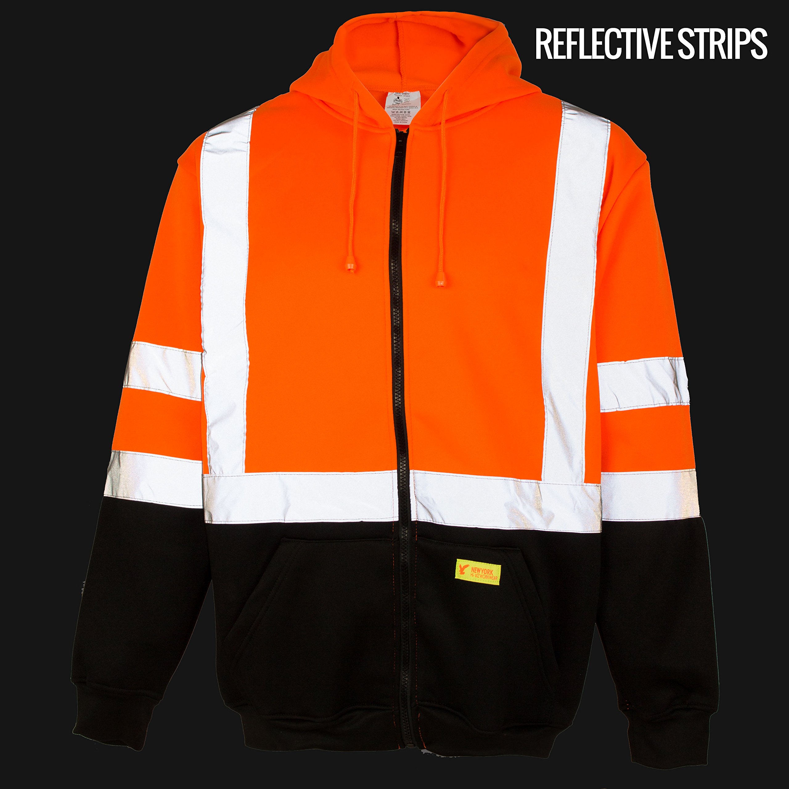 Winter Safety Jacket Class 3 High Visibility Reflective Full Zip Coat