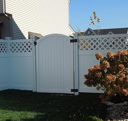 Amazon Com Wambam Traditional 6 By 4 Feet Premium Vinyl Arched Vinyl Gate With Powder Coated Stainless Steel Hardware Garden Gates Garden Outdoor