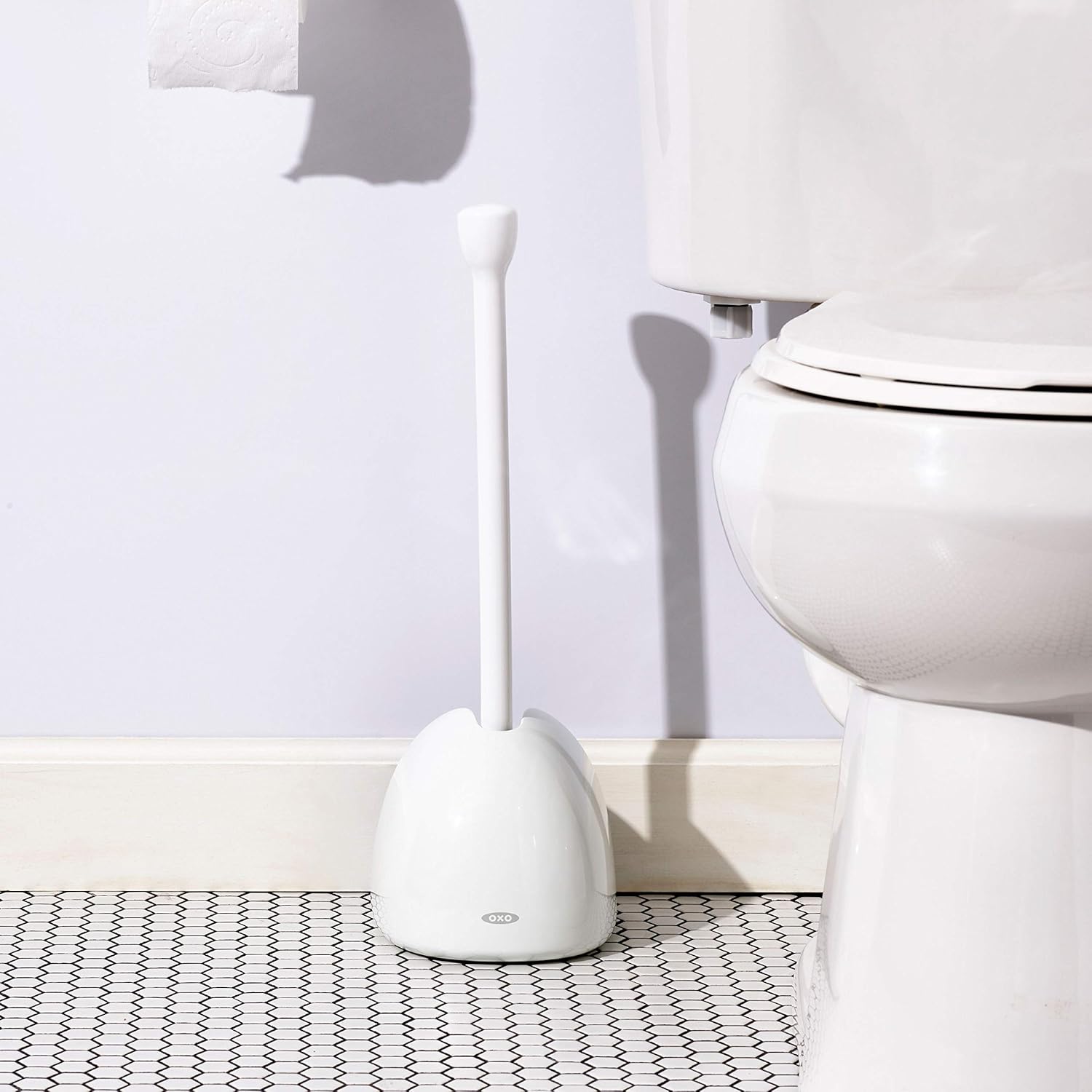 OXO Good Grips Toilet Plunger with Cover,White,: Home & Kitchen