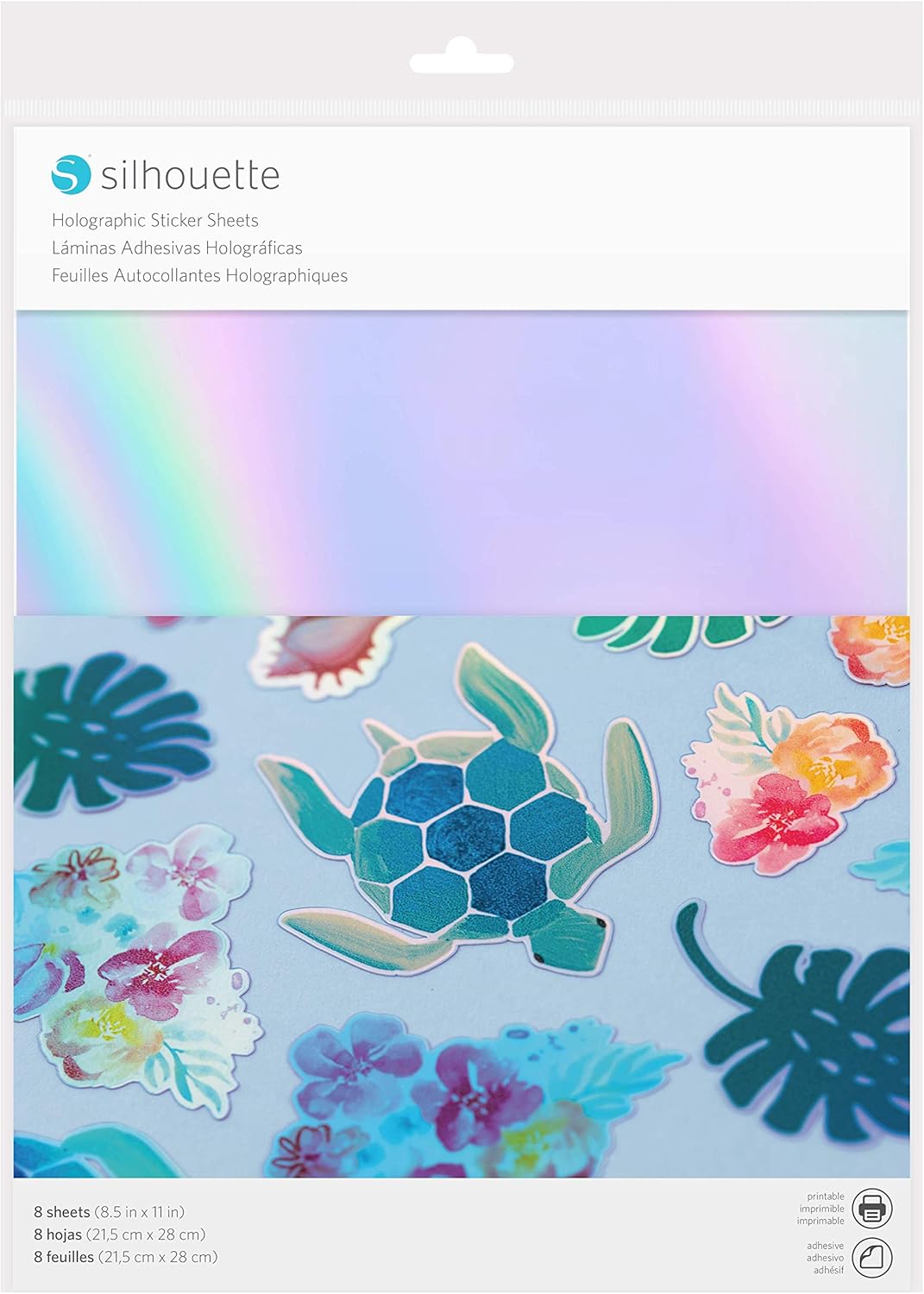 silhouette iridescent sticker sheets