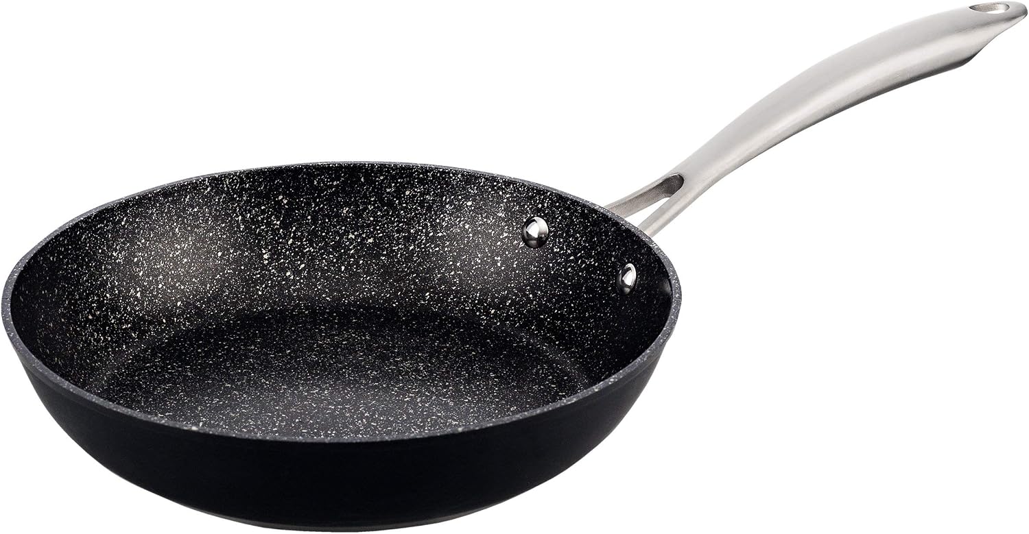 SAN IGNACIO Frying Pan 24 x 5 cm Forged Aluminium Suitable for Induction Vita, Black/White, 24 cm. Diámetro