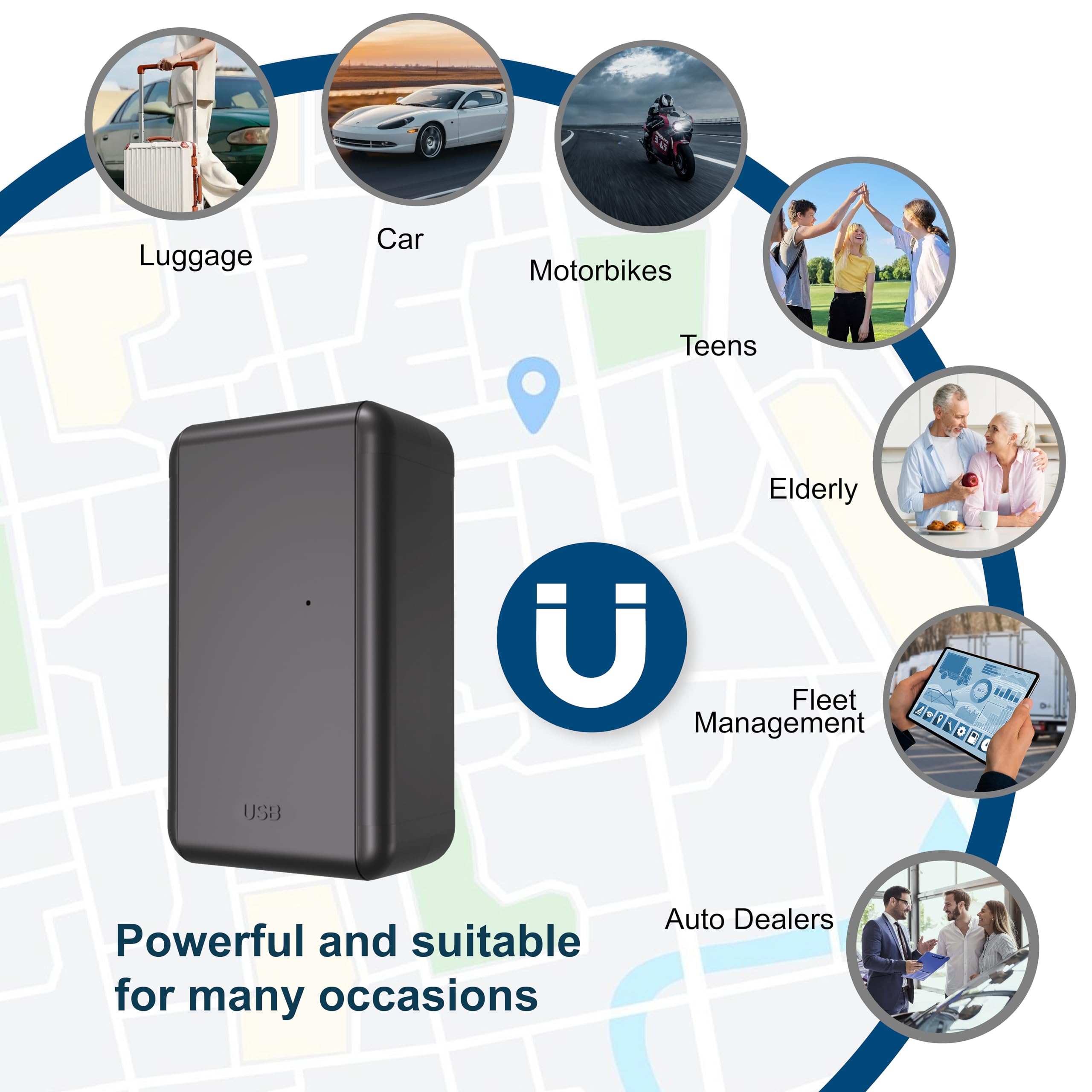 G05A GPS Tracker for Vehicle No Monthly Fees, SIM Card Included, Real-Time Tracking, Global Coverage, Geo-Fencing, Strong Magnetic Attachment, Long Battery Life