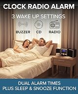 Denver MCA-230 Mini HiFi System CD Player with Speakers, FM Radio, Clock view 6