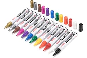 ZEYAR Paint Markers by for Rock Painting, Medium Point, 12 Beautiful classic Colors, Oil-Based Paint Marker Pen, Great for Greeting cards, Plastic, Glass and Rock painting