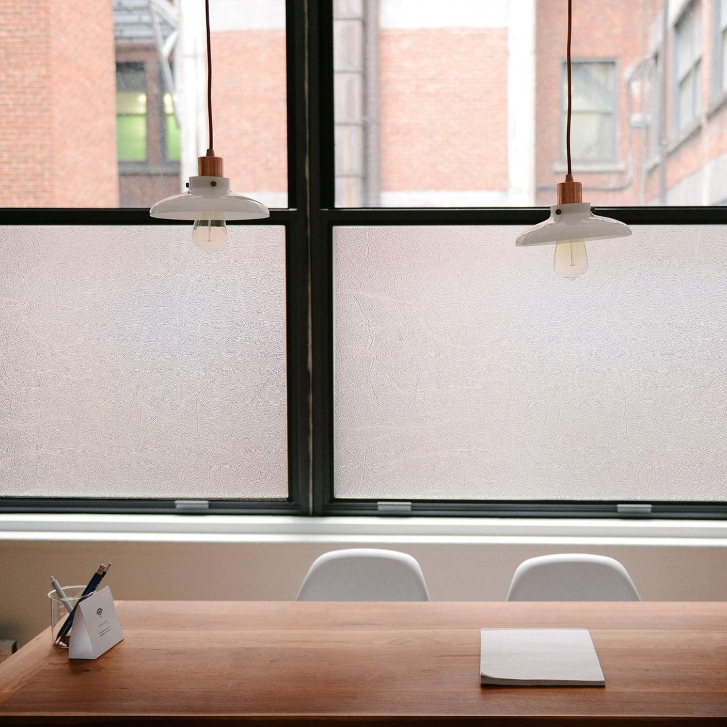 TRIXES Frosted Window Film - Decorative Self-Adhesive Stickers for Privacy - Home Bathroom Office Meeting Room - Hidden Opaque Glass Effect - 45 x 200cm