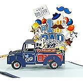 CUTPOPUP Fathers Day Card Pop Up, Birthday 3D Greeting Card, First Father's Day Card for Dad, Stepdad, Grandpa, Husband, Men, Son (Best Dad Car)
